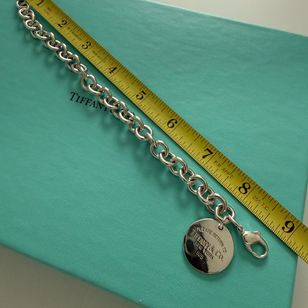 9” LARGE Tiffany & Co. Please Return To Tiffany Round Tag Bracelet - Picture 12 of 14